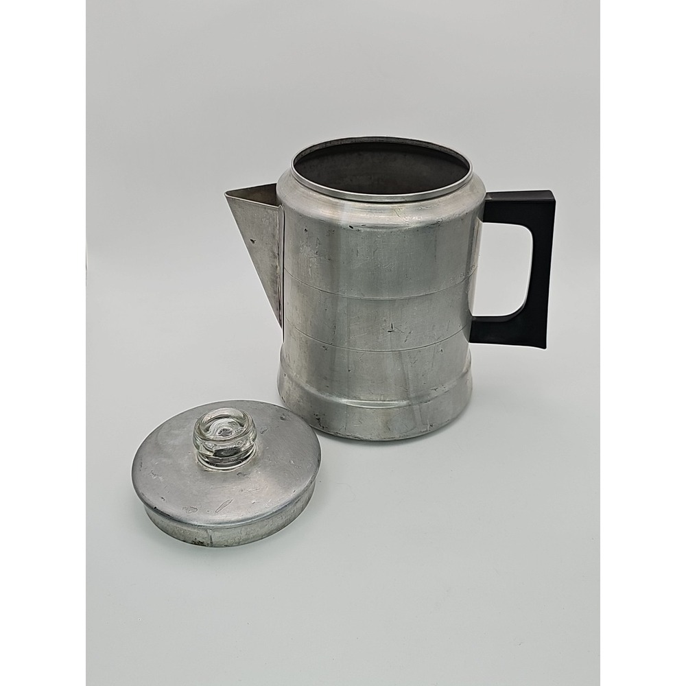 Vintage Comet‎ Aluminum 7 Cup Coffee Pot With Lid, Made In USA, Camping, Hiking